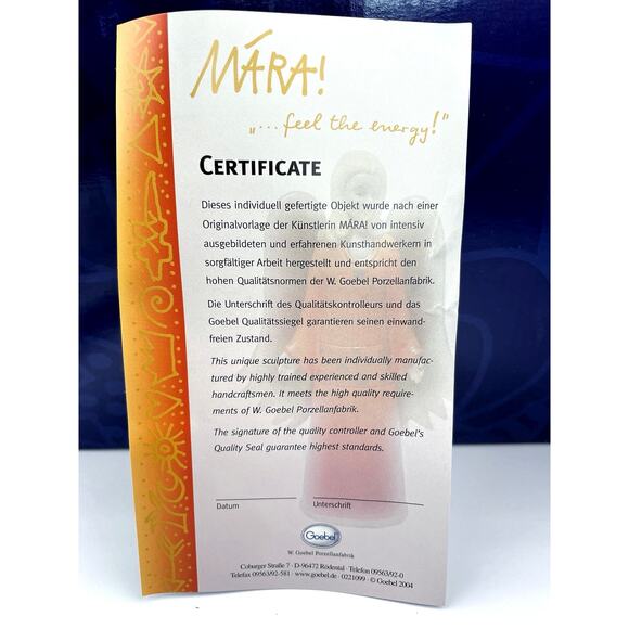 Goebel Mara Porcelain Angel, Goebel Porzellanfabrik Brown Hair Angel with COA - Picture 10 of 12